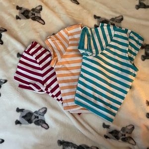 Set of 3 Striped Crop Tops